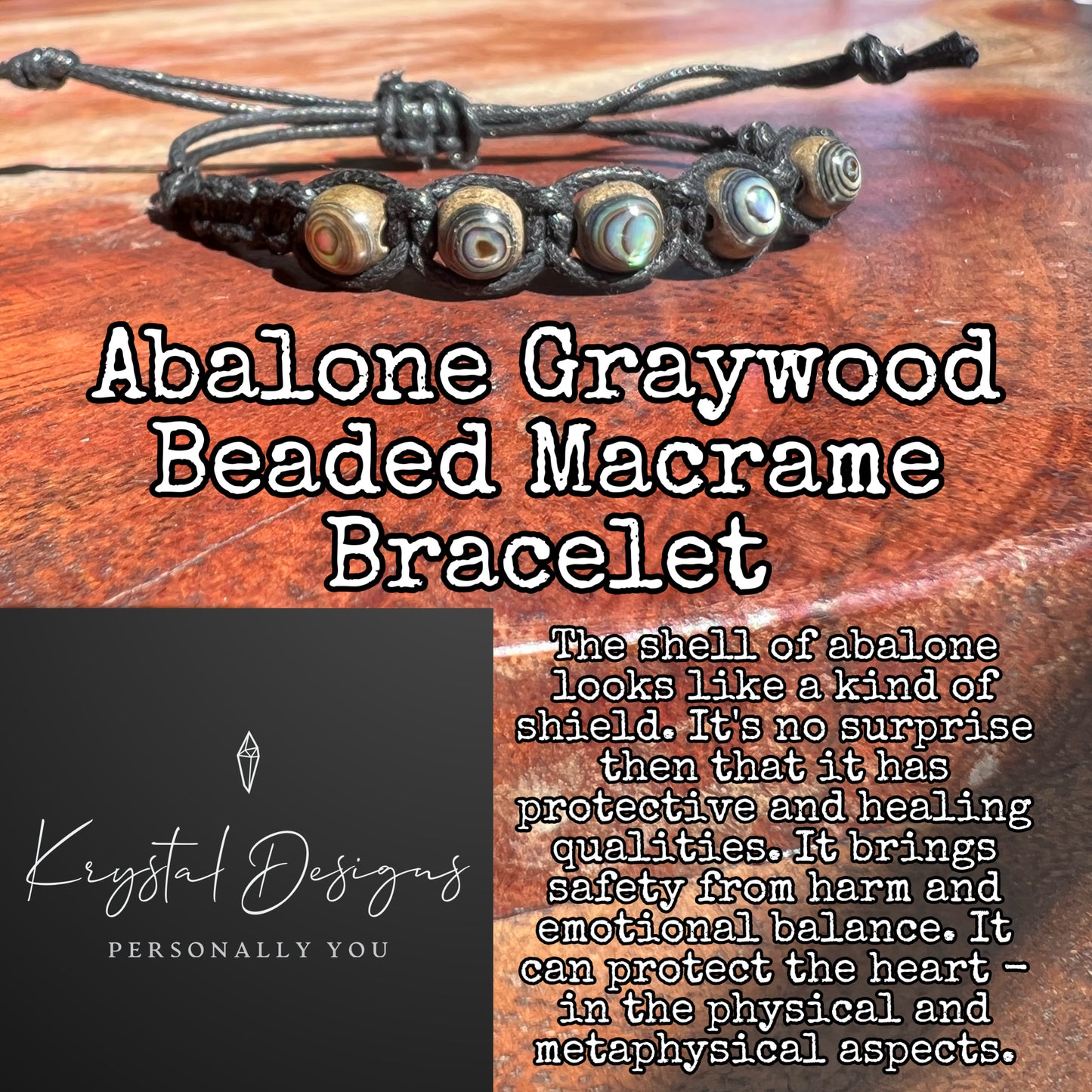 Abalone Inlay Macrame Bracelet