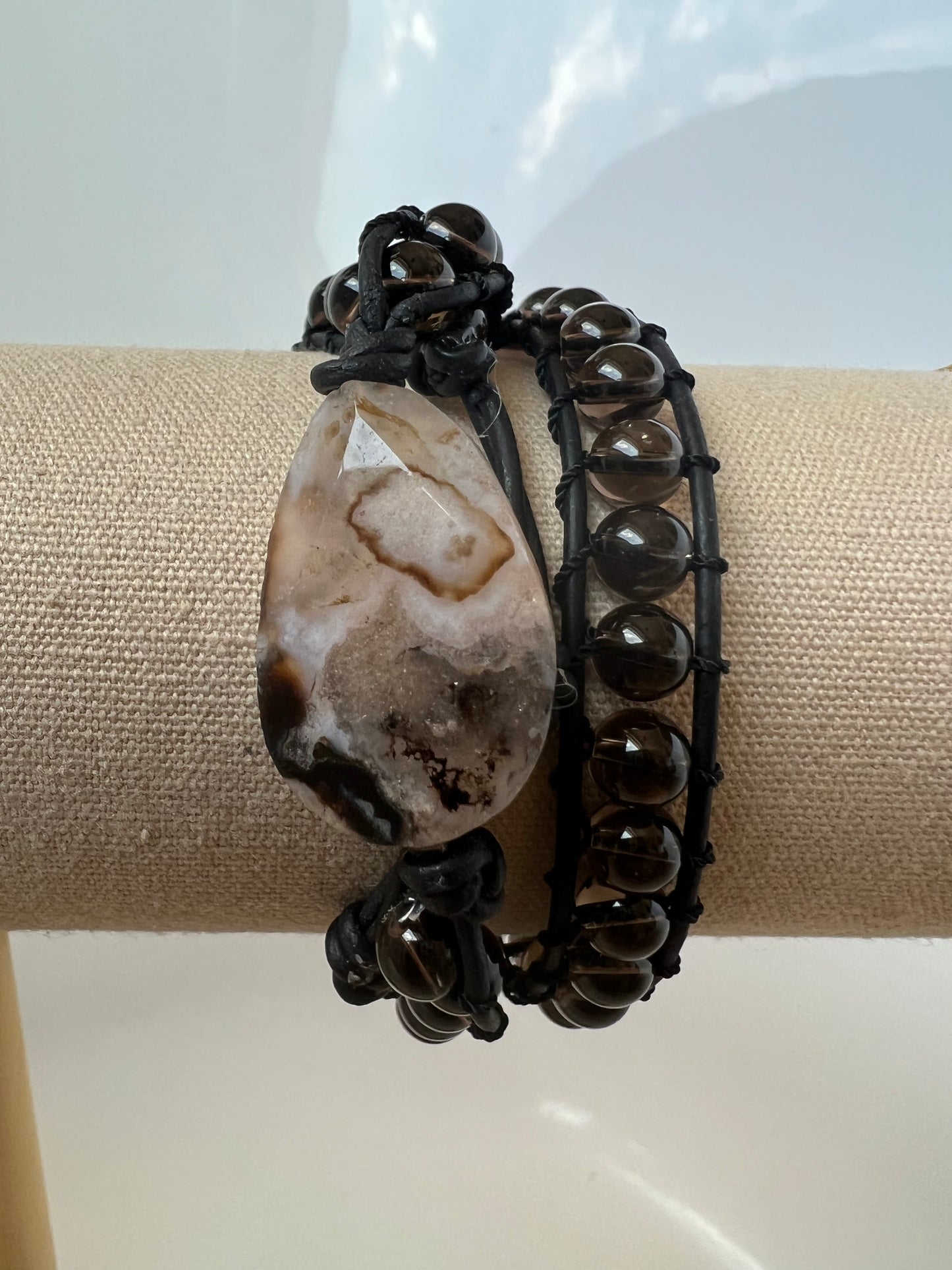 Flower Agate and Smoky Quartz - Finding Balance