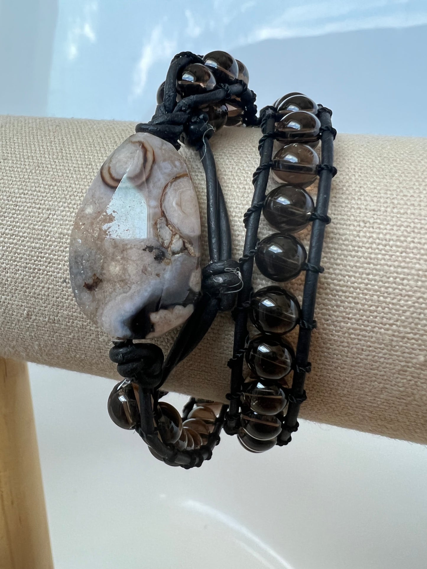 Flower Agate and Smoky Quartz - Finding Balance