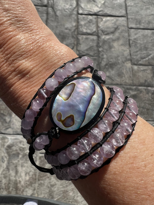 Abalone Bracelet with Cape Amethyst